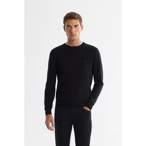 Avva Erkek Siyah Viskon Bisiklet Yaka Triko Regular Fit Kazak B005132