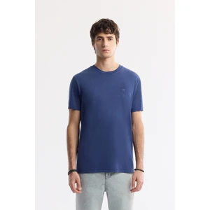 Avva Erkek İndigo Bisiklet Yaka Bi-Stretch Soft Touch Basic Regular Fit T-Shirt B001031