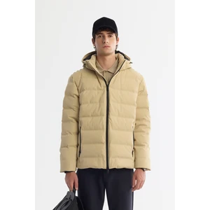 Avva Erkek Bej Kapüşonlu Kaz Tüyü Su İtici Rüzgar Geçirmez Termometreli Comfort Fit Mont A42Y6157