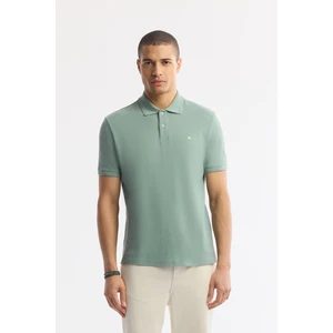 Avva Erkek Mint Yeşil Kıvrılmaz Polo Yaka %100 Pamuk Basic Regular Fit T-Shirt B001032