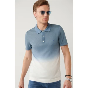 Avva Erkek İndigo 3 Düğmeli Polo Yaka Triko Regular Fit T-Shirt A41Y5068