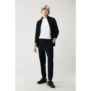 Avva Erkek Siyah Beli Lastikli Bağcıklı Bi-Stretch Regular Fit Eşofman Altı A41Y3441