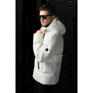 Avva Erkek Beyaz Kapüşonlu Su İtici Rüzgar Geçirmez -7°C Dayanıklı Şişme Comfort Fit Mont A52Y6184