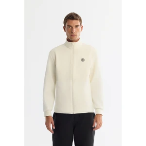 Avva Erkek Ekru Soğuğa Dayanıklı Dik Yaka Fermuarlı Polar Regular Fit Sweatshirt A42Y1311
