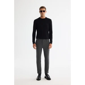 Avva Erkek Antrasit Yün Karışımlı Yanı Lastikli Dokulu Slim Fit Chino Pantolon A42Y3067