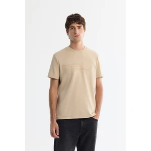 Avva Erkek Vizon Bisiklet Yaka Gofreli Elastan Regular Fit T-Shirt A42Y1004