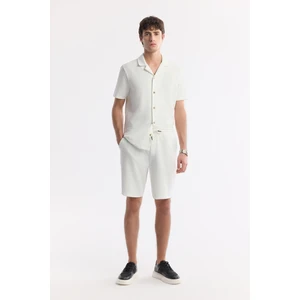 Avva Erkek Ekru Beli Lastikli Bağcıklı Viskon Karışımlı Örme Regular Fit Şort A51Y3633