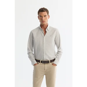 Avva Erkek Gri Düğmeli Yaka %100 Pamuk Flanel Slim Fit Gömlek A42Y2002