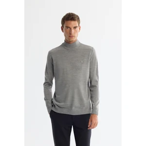 Avva Erkek Gri Yarım Balıkçı Yaka Tüylenmeyen Triko Regular Fit Kazak E005001