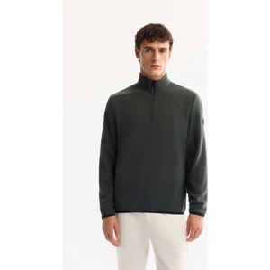 Avva Erkek Yeşil Dik Yaka Fermuarlı Soft Touch Polar Regular Fit Sweatshirt E001068