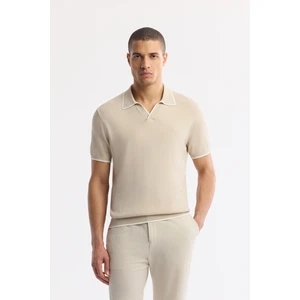 Avva Erkek Bej Polo Yaka Rayon Triko Regular Fit T-Shirt A51Y5056