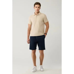 Avva Erkek Lacivert Yandan Cepli Örme Pamuklu 2 İplik Günlük Relaxed Fit Şort E003602