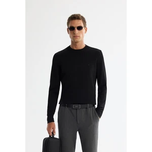 Avva Erkek Siyah Yüksek Bisiklet Yaka Rayon Triko Regular Fit Kazak A42Y5001