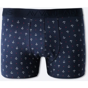 Avva Erkek Lacivert Desenli Pamuklu Tekli Regular Fit Boxer A51Y9501