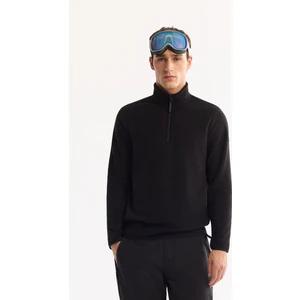 Avva Erkek Siyah Dik Yaka Fermuarlı Soft Touch Polar Regular Fit Sweatshirt E001068