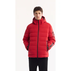 Avva Erkek Kırmızı Kapüşonlu Kaz Tüyü Su İtici Rüzgar Geçirmez -10°C Dayanıklı Şişme Mont A52Y6067