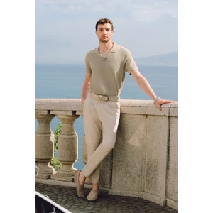 Avva Erkek Bej Pamuklu Klasik Bel Relaxed Fit Pantolon A41Y3037