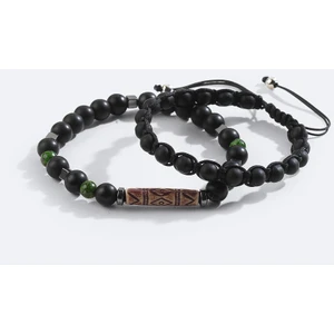 Erkek Siyah Ceyt Ve Hematit Taşlı Bileklik A42y9619