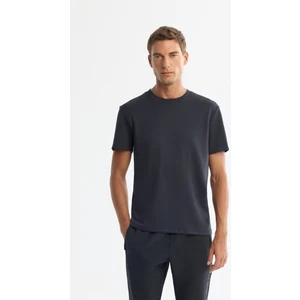 Avva Erkek Antrasit Bisiklet Yaka Baskılı Elastan Regular Fit T-Shirt A42Y1017