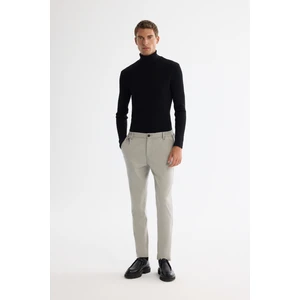 Avva Erkek Açık Gri Yanı Lastikli Diyagonal Elastan Desenli Relaxed Fit Pantolon A42Y3083