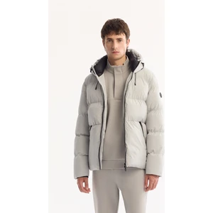 Avva Erkek Açık Gri Kapüşonlu Su İtici Rüzgar Geçirmez -5°C Dayanıklı Comfort Fit Mont B006046