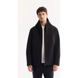 Avva Erkek Siyah Fonksiyonel Çift Kullanımlı Su İtici Rüzgar Geçirmez Mevsimlik Mont A52Y6096