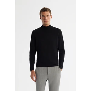 Avva Erkek Siyah Yarım Balıkçı Yaka Rayon Triko Regular Fit Kazak A42Y5100