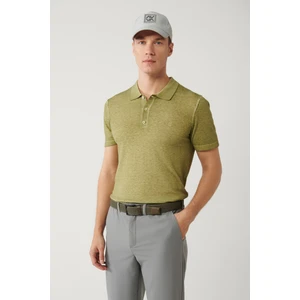 Avva Erkek Haki 3 Düğmeli Polo Yaka Triko Regular Fit T-Shirt A41Y5067