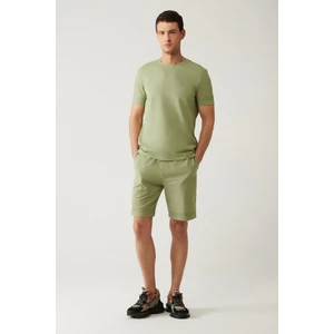 Avva Erkek Su Yeşili Jersey Kumaş 2 İplik Yandan Cepli Örme Regular Fit Şort A41Y3622