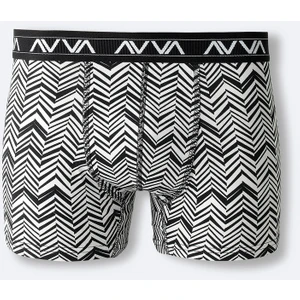 Avva Erkek Siyah-Beyaz Pamuklu Desenli Tekli Regular Fit Boxer A42Y9535