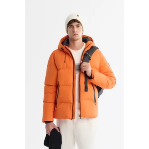 Avva Erkek Turuncu Kapüşonlu Su İtici Rüzgar Geçirmez -5°C Dayanıklı Şişme Comfort Fit Mont B006046
