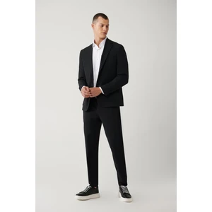 Avva Erkek Siyah Yandan Cepli Su İtici Bi-Stretch Slim Fit Pantolon A41Y3230