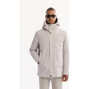 Avva Erkek Açık Gri Kapüşonlu Su İtici Rüzgar Geçirmez -7°C Dayanıklı Regular Fit Mont A52Y6099