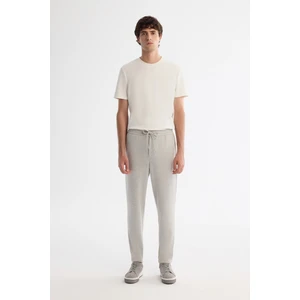 Avva Erkek Gri Yanı Lastikli Balıksırtı Örme Bağcıklı Relaxed Fit Pantolon A42Y3016