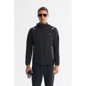 Avva Erkek Siyah Kapüşonlu Fermuarlı Elastan Regular Fit Sweatshirt A42Y1353