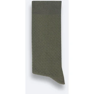 Erkek Haki Dokulu Bambu Soket Çorap A42Y8508