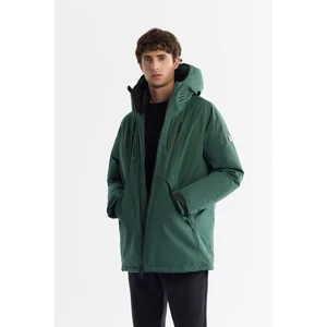 Avva Erkek Yeşil Kapüşonlu Su İtici Rüzgar Geçirmez Kaz Tüyü Comfort Fit Mont A42Y6044