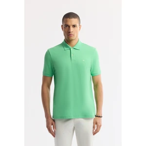 Avva Erkek Neon Yeşil Kıvrılmaz Polo Yaka %100 Pamuk Basic Regular Fit T-Shirt B001032