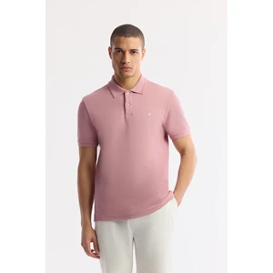 Avva Erkek Gül Kurusu Kıvrılmaz Polo Yaka %100 Pamuk Basic Regular Fit T-Shirt B001032