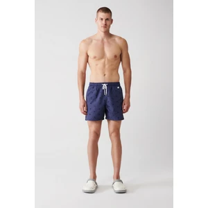 Erkek Lacivert Geometrik  Baskılı Deniz Şortu A31Y3802