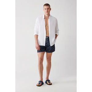 Erkek Lacivert Küçük Ahtapot Baskılı Deniz Şortu A31Y3815