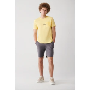 Avva Erkek Antrasit %100 Pamuk Yandan Cepli Beli Lastikli Keten Dokulu Relaxed Fit Şort E003603