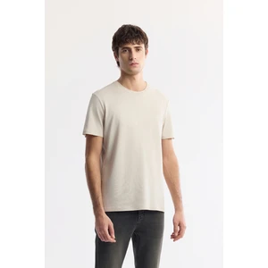 Erkek Bej Bisiklet Yaka Soft Touch Basic Regular Fit T-Shirt B001171