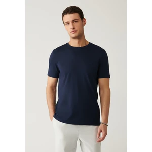 Avva Erkek Lacivert Bisiklet Yaka Soft Touch Basic Regular Fit T-Shirt B001171