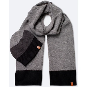 Erkek Siyah Blok Renli Triko Atkı Bere Takımı A42Y9224