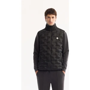 Avva Erkek Siyah Dik Yaka Su İtici Rüzgar Geçirmez Hafif Şişme Comfort Fit Yelek A52Y6583