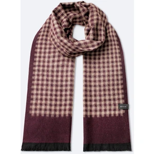 Erkek Bordo Viskon Karışımlı Püsküllü Desenli Şal A42y9407