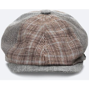 Avva Erkek Vizon Yün Karışımlı Ekose Desenli Kasket Şapka A42Y9278