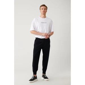 Avva Erkek Siyah Klasik Bel Pileli Baggy Fit Örme Pantolon A41Y3075