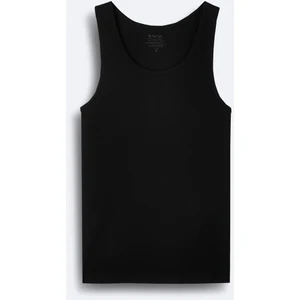 Avva Erkek Siyah Pamuklu Basic Regular Fit Atlet B009540